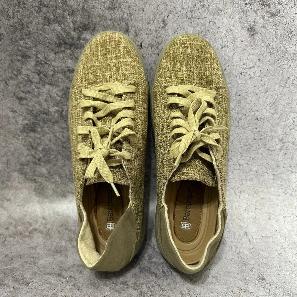 Baretraps Liam Sneakers Mens Size 11 Tan Textured Fabric Suede Heel Casual Shoes